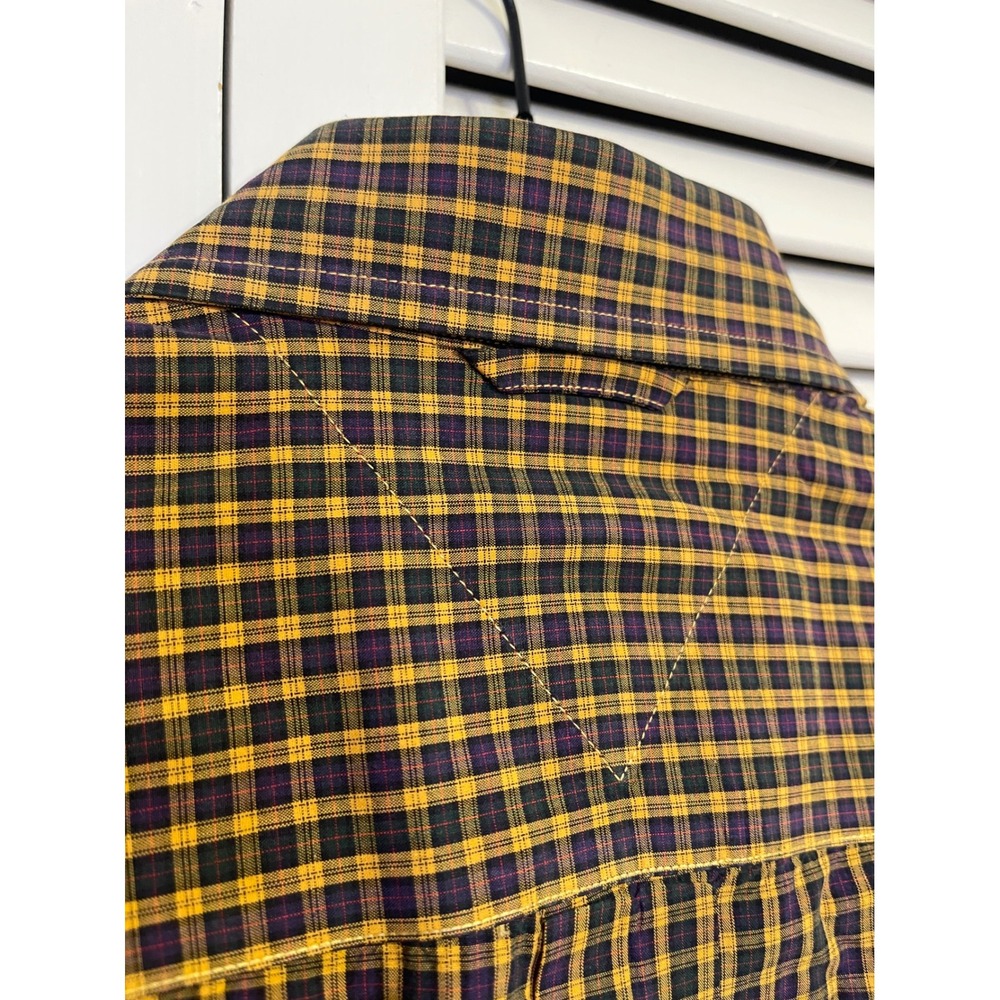 Vintage Tommy Hilfiger Plaid Button Up Shirt Crest Collegiate Mens Medium - Picture 10 of 12